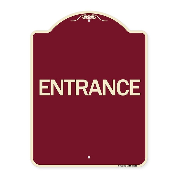 Signmission Traffic Entrance Entrance Heavy-Gauge Aluminum Architectural Sign, 24" x 18", BU-1824-24612 A-DES-BU-1824-24612 - main